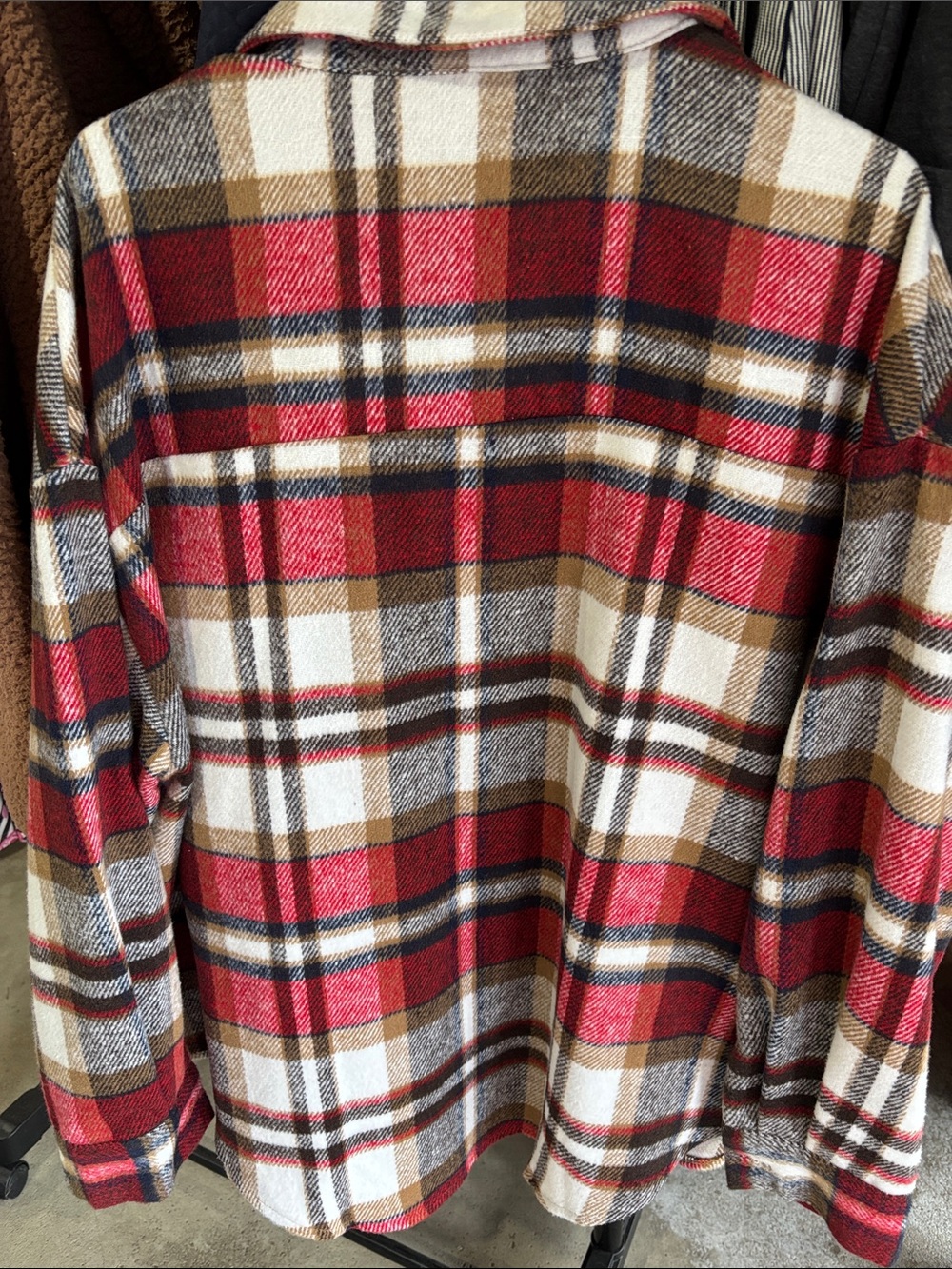 Loveimgs Red Plaid Shacket with Chest Pockets - Picture 3 of 3